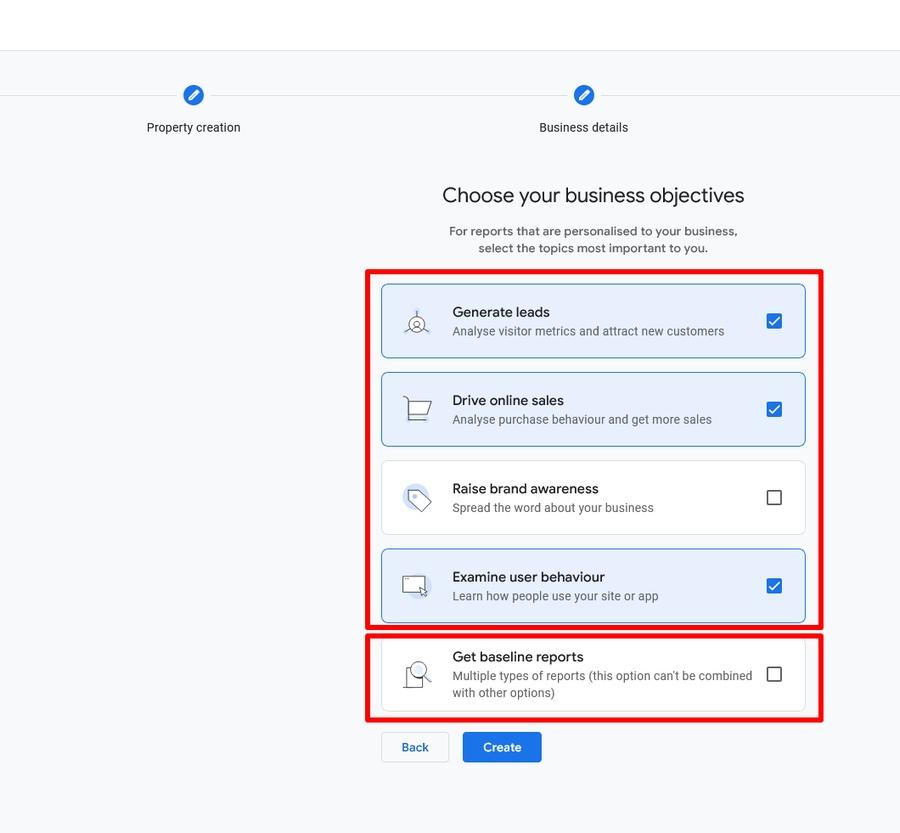Business Objectives for Google Analytics